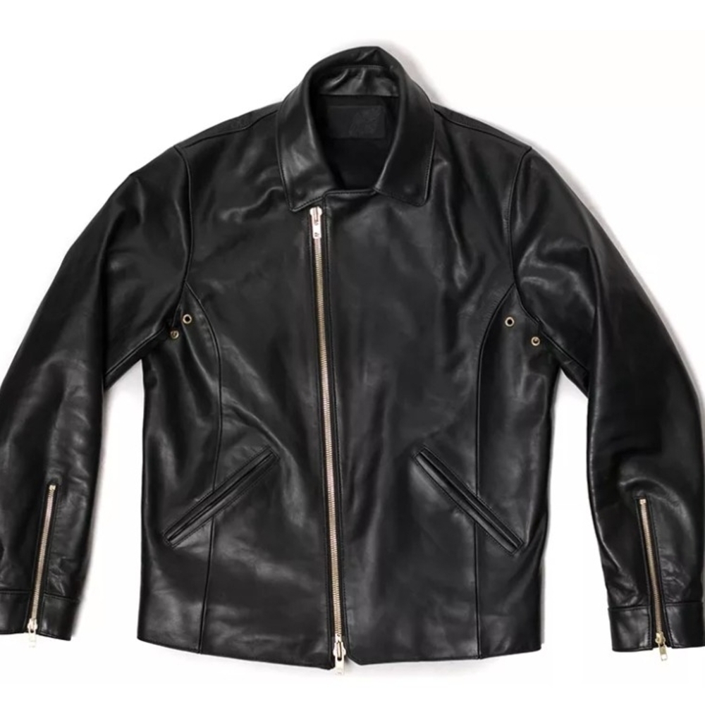 Nine Lives Collab With Snake Oil Provisions Men's Black Leather Jacket